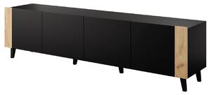 Moderní TV stolek Serafen, černý/dub craft