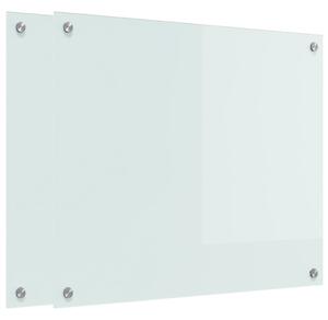 Kuchyňský obklad 2 pcs Bílá 70 x 60 cm tvrzené sklo