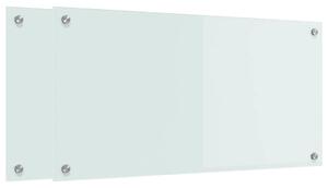 Kuchyňský obklad 2 pcs Bílá 80 x 40 cm tvrzené sklo