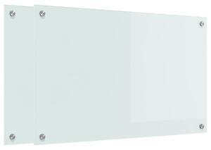 Kuchyňský obklad 2 pcs Bílá 80 x 50 cm tvrzené sklo