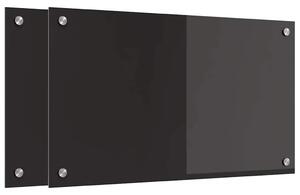 Kuchyňský obklad 2 pcs Černá 70 x 40 cm tvrzené sklo