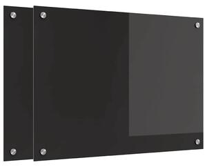 Kuchyňský obklad 2 pcs Černá 70 x 50 cm tvrzené sklo