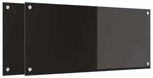 Kuchyňský obklad 2 pcs Černá 90 x 40 cm tvrzené sklo
