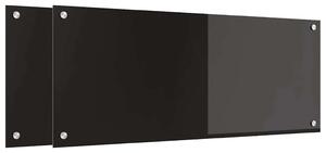 Kuchyňský obklad 2 pcs Černá 100 x 40 cm tvrzené sklo