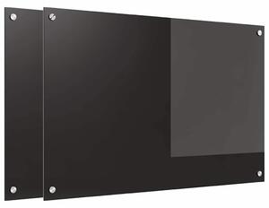 Kuchyňský obklad 2 pcs Černá 90 x 60 cm tvrzené sklo