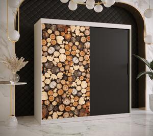 Šatní skříň Abi Drewno Barva korpusu: Černá, Rozměry: 120 cm, Dveře: Drewno - dřevo + černá