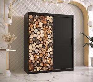 Šatní skříň Abi Drewno Barva korpusu: Bílá, Rozměry: 180 cm, Dveře: Drewno - dřevo + černá