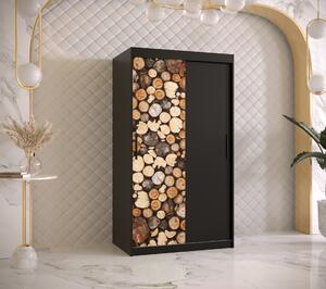 Šatní skříň Abi Drewno Barva korpusu: Bílá, Rozměry: 120 cm, Dveře: Drewno - dřevo + černá