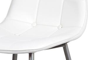 Autronic Jídelní židle CT-393 WT, bílá ekokůže/kov