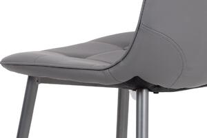Autronic Jídelní židle CT-393 GREY, šedá ekokůže/kov