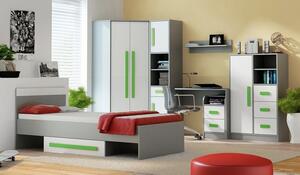 Casarredo - Komfort nábytek Dětská skříňka GYT 5, antracit/bílá/zelená