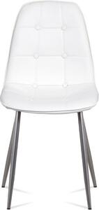 Autronic Jídelní židle CT-393 WT, bílá ekokůže/kov