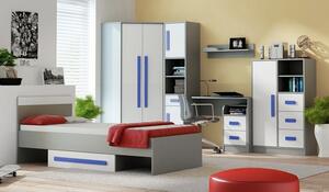 Casarredo - Komfort nábytek Dětská skříňka GYT 4, antracit/bílá/modrá