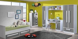 Casarredo - Komfort nábytek Dětská komoda GULLIWER 8 bílá/šedá lesk