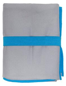 Faro Ručník z mikrovlákna FITNESS 80x130 cm s gumičkou šedý/modrý