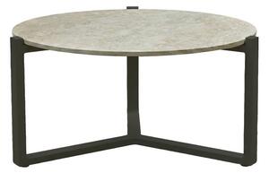 Apple Bee Konferenční stolek Monaco, Apple Bee, kulatý 75x34 cm, rám hliník Black (černý), deska keramický kompozit dekor Cream