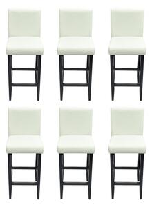 Barové židle 6 ks bílé umělá kůže