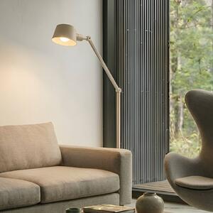 Lucande stojací lampa Silka, 173 cm, béžová, nastavitelná, E27, Krémová / jantar, Pracovna / kancelář, kov, Moderní