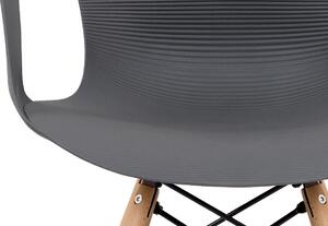 Autronic Plastová jídelní židle ALBINA GREY, šedá/natural