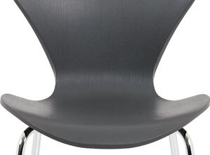 Autronic Plastová jídelní židle AURORA GREY, šedá/chrom