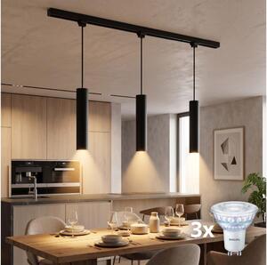 Philips-LED Stm. lustr na lanku v lišt sys EASYLINK 3xGU10/7W/230V 1m černá