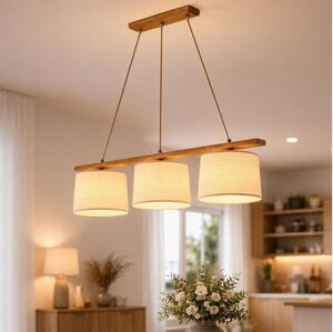 Lustr na lanku AIDA 3xE27/15W/230V pr. 25 cm dub/rafie