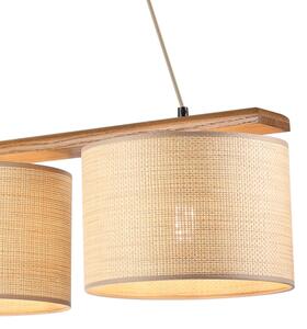 Lustr na lanku AIDA 3xE27/15W/230V pr. 25 cm dub/rafie