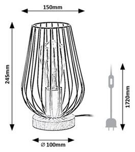 Rabalux 6915 Gremio Dřevěná stolní lampička | E27 | Černá | Dřevo - r-6915