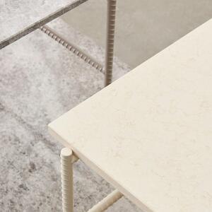 HAY Stolek Rebar Side Table, 75x44, Beige Marble