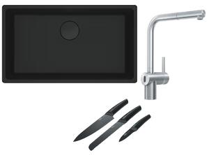 Sada kuchyňská baterie Franke Atlas Neo Sensor 115.0625.523, granitový dřez Franke Maris 125.0697.757, 112.0545.792