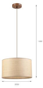 Lustr na lanku AIDA 1xE27/15W/230V pr. 35 cm dub/rafie