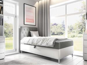 Kontinentální postel Mimir 90x200cm, bílá/šedá