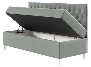Kontinentální postel Mimir II 90x200cm, bílá/šedá