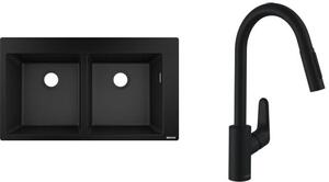 Sada granitový dřez Hansgrohe S 51 43316170, kuchyňská baterie Hansgrohe Focus 31815670