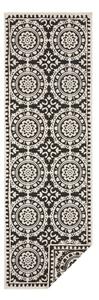 Černo-krémový venkovní koberec NORTHRUGS Jardin, 80 x 250 cm