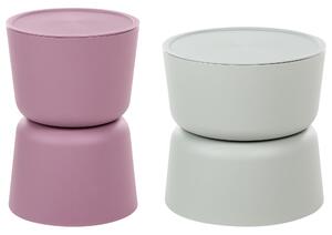 Sada 2 odkládacích stolků s úložným prostorem ATACAMA 32/40 cm 32/40 cm Purpurová Zelená