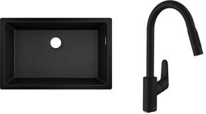 Sada granitový dřez Hansgrohe S 51 43432170, kuchyňská baterie Hansgrohe Focus 31815670