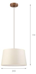 Lustr na lanku AIDA 1xE27/15W/230V pr. 35 cm dub/krémová
