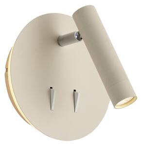 Moderní nástěnná lampa béžová včetně LED s USB-C - Croft