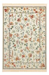 Krémový koberec z viskózy 95x140 cm Oriental Flowers – Nouristan