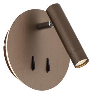 Moderní nástěnné svítidlo tmavě bronzové vč. LED s USB-C - Croft