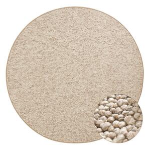 Světle hnědý kulatý koberec ø 200 cm Wolly – BT Carpet