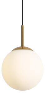 Závěsné svítidlo Art Deco zlaté s opálovým sklem IP44 - Flore