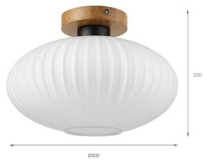 Stropní svítidlo HARMA WOOD 1xE27/15W/230V dub/bílá pr. 30 cm