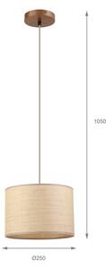 Lustr na lanku AIDA 1xE27/15W/230V pr. 25 cm dub/rafie