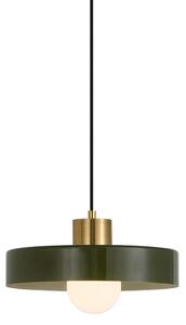 Retro závěsná lampa mosazná se zelenou pro 1-fázový kolejnicový systém - Iconic Jina