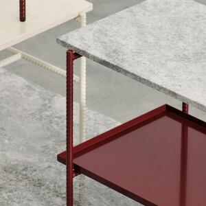 HAY Rebar Side Table, 75x44, Red + Grey Marble
