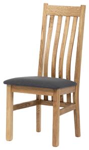 Dřevěná jídelní židle, potah antracitově šedá látka, masiv dub, přírodní odstín C-2100 GREY2