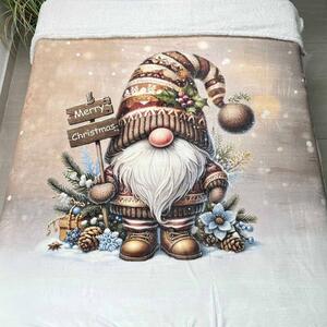 Vánoční deka luxury beránková z mikroplyše Skřítek hnědý 150x200cm TiaHome