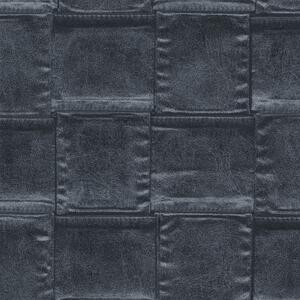 Luxusní vliesová tapeta na zeď imitace tmavě modré kůže 64812, Materea, Limonta